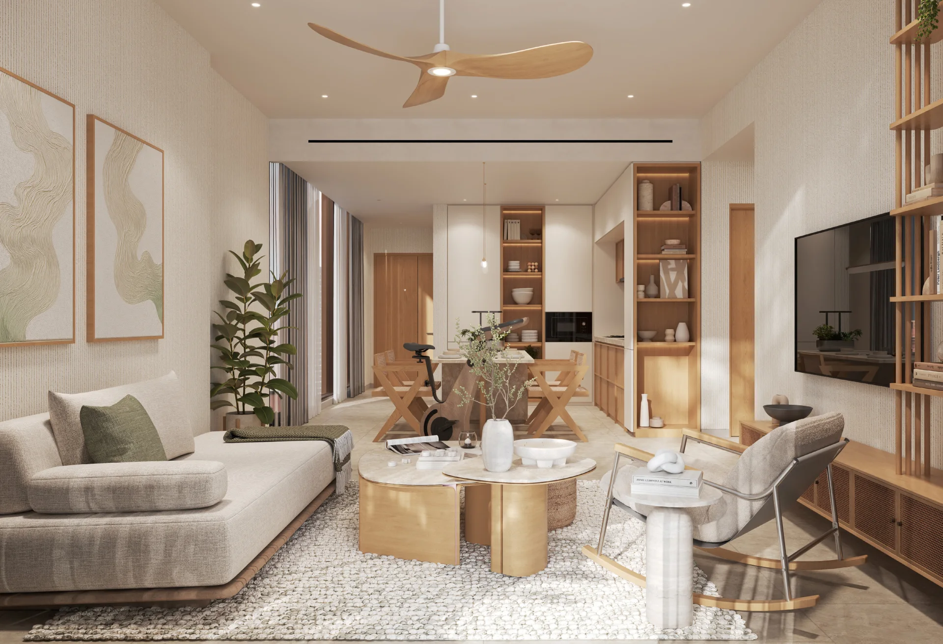 Natural Oak & Bamboo Living Spaces
